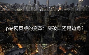 p站网页版的变革：突破口还是边角？