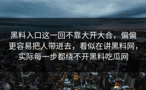 黑料入口这一回不靠大开大合，偏偏更容易把人带进去，看似在讲黑料网，实际每一步都绕不开黑料吃瓜网