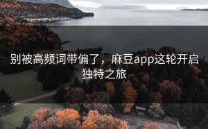 别被高频词带偏了，麻豆app这轮开启独特之旅