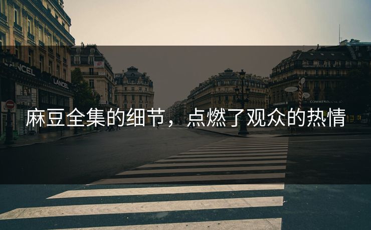麻豆全集的细节，点燃了观众的热情