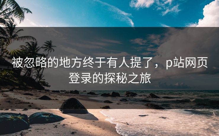 被忽略的地方终于有人提了，p站网页登录的探秘之旅