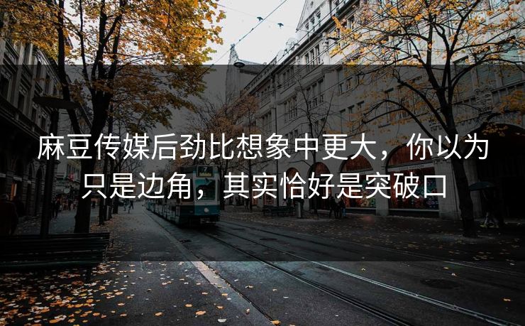 麻豆传媒后劲比想象中更大,你以为只是边角,其实恰好是突破口 麻豆传媒后劲比想象中更大,你以为只是边角,其实恰好是突破口