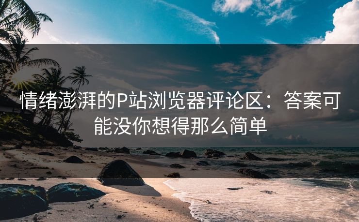 情绪澎湃的P站浏览器评论区：答案可能没你想得那么简单